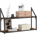  Zidna polica s 2 razine dimljenog hrasta 80x21x51 cm drvena | Eponuda.com
