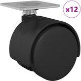  Dizalni kotač 12 pcs Crna 39,5 x 39,5 x 37,8 mm Željezo i PP | shoptok.hr
