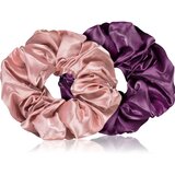 BrushArt Hair Large satin scrunchie set elastike za lase Pink & Violet (2 ks) Cene