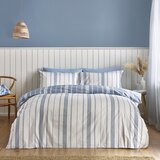Catherine Lansfield Bijela/plava posteljina za bračni krevet/za produženi krevet 230x220 cm Harbour Stripe – | shoptok.hr