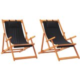  Sklopive stolice za plažu od tkanine 2 kom crne | Eponuda.com