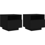  The Living Store Nočna omarica z LED lučkami 2 kosa črna 40x39x37 cm - Nočna Omarica, (21503119) | Shoptok.si