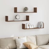 vidaXL Zidne police 3 kom boja smeđeg hrasta 80x18x18 cm drvene | shoptok.hr