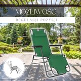  Springos® Vrtna Ležaljka Nulte Gravitacije s Naslonom za Glavu - Zelena | shoptok.hr