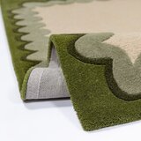 Flair Rugs Zelena/v naravni barvi ročno tkana volnena preproga 140x200 cm Wiggle Wool – | Shoptok.si