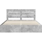  Krevetna konstrukcija s ladicama Betonski sivi 200 x 200 cm Siva 206 x 203 x 100 cm | shoptok.hr