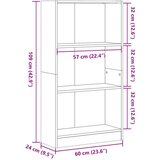 vidaXL Regal za knjige boja hrasta 60x24x109 cm od konstruiranog drva | shoptok.hr