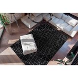 Kayoom RAVNO TKANA PREPROGA Bijou 125 Schwarz / Silber 120/170 cm črna, srebrne barve | Shoptok.si