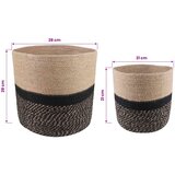  Set saksija za biljke 2 pcs Prirodna i crna Ø 28 x 28 cm | shoptok.hr