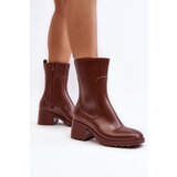 Boto Women's Matte Boots Botki On Heel Brown Bertaida | Shoptok.si
