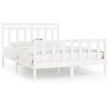 The Living Store Posteljni okvir bel iz trdne borovine 160x200 cm - Posteljni Okvir, (21525693) | Shoptok.si