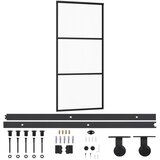 Furnova Drsna vrata z opremo ESG steklo in aluminij 90x205 cm, (21945042) | Shoptok.si