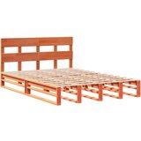 vidaXL Okvir kreveta bez madraca voštano smeđi 135x190 cm od borovine | shoptok.hr