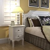 Maison Chic Nočna omarica - Nočna miza z 2 predaloma MDF bela, (21689222) | Shoptok.si