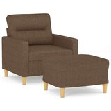  Fotelj s stolčkom za noge rjav 60 cm blago | Shoptok.si