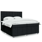 vidaXL Krevet s oprugama i madracem crni 200x200 cm od tkanine | shoptok.hr