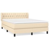  Box spring postelja z vzmetnico krem 140x200 cm blago, (20895456) | Shoptok.si