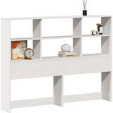 Maison Chic posteljno vzglavje - vzglavna omarica - nočna omarica s predelki bela 140 cm trdna borovina, (21711416) | Shoptok.si