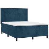 Krevet box spring s madracem LED tamnoplavi 140x190 cm baršun - Tamno plava 140 x 190 cm Gladak dizajn | shoptok.hr
