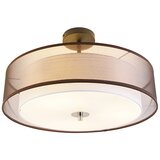 QAZQA Smart plafondlamp bruin met wit 50 cm 3-lichts incl. 3 Wifi A60 - Drum Duo Cene