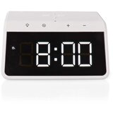 Nedis WCACQ30WT - Budilnik sa LCD ekranom i bežičnim punjačem 15W/5V, bela | Eponuda.com