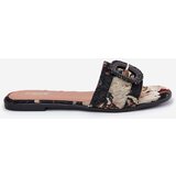 Boto Flat Women's Slippers With Decorative Buckle Black Clariola | shoptok.hr