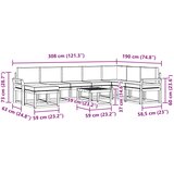  Set vanjskih sofa 9 kom. Bijela i svjetlosiva | shoptok.hr