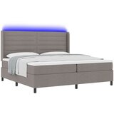 vidaXL Postelja s podstavkom in vzmetnico & LED Taupe 200x200 cm Tkanina, (22050439) Cene