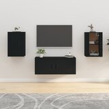 The Living Store Stenska TV omarica 2 kosa črna 40x34,5x60 cm - Stenska TV Omarica, (21375976) Cene