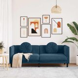  Trosjed s jastucima plavi baršun | shoptok.hr