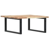  Zidna polica za umivaonik od čelika i masivnog bagremovog drva Smeđa 60 x 60 x 2 cm | Shoptok.si