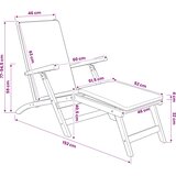PREKLOPNA ležaljka s jastučićem Tamnosiva Čvrsto teak drvo | shoptok.hr