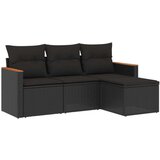  4-dijelni set vrtnih sofa od poliratana s jastucima crni | shoptok.hr