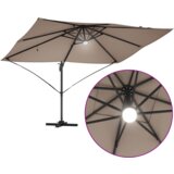 vidaXL Kantilever senčnik - Taupe Taupe Tkanina Velik | Shoptok.si