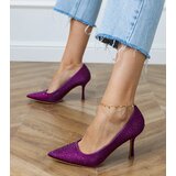 Gemre Purple satin court shoes with rhinestones Kortis | ePonuda.com