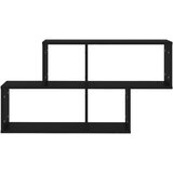  Zidna polica crna 100 x 18 x 53 cm konstruirano drvo | Eponuda.com