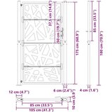 vidaXL Vrtna vrata 105x180 cm Vremensko odporno jeklo Light Design | Shoptok.si