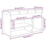 vidaXL Klop za čevlje betonsko siva 82x32x45,5 cm inženirski les | Shoptok.si