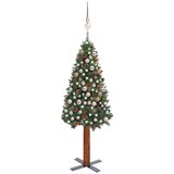  Tanko osvijetljeno božićno drvce s kuglicama zeleno 210 cm PVC | shoptok.hr