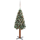  Tanko osvijetljeno božićno drvce s kuglicama zeleno 210 cm PVC