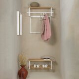 Spinder Design Bel/naraven kovinski stenski obešalnik s polico Rizzoli – | Shoptok.si