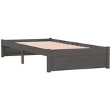  Posteljni okvir siv iz trdnega lesa 90x200 cm, (20643234) | Shoptok.si
