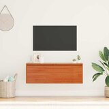 vidaXL Omarica na steni Voščeno rjava 100 x 30 x 35 cm Trdna borovina | Shoptok.si