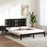  Okvir za krevet od masivnog drva crni 150 x 200 cm veliki | Eponuda.ba