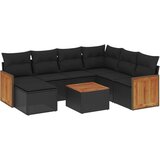  The Living Store Vrtna sedežna garnitura 8-delna z blazinami črn poli ratan - Vrtna Sedežna Garniture, (21443121) | Shoptok.si