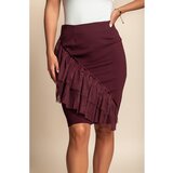 Fenzy Uska Suknja S Volanima, Bordo | shoptok.hr