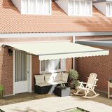 vidaXL Ročna retraktibilna tenda Kremna 350x250 cm Cene