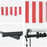  Skrovita tenda Crvena i bijela 500 × 300 cm Tkanina i Aluminij | shoptok.hr