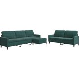 vidaXL 3-dijelni set sofa s jastucima tamnozeleni baršunasti | shoptok.hr