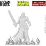 Green Stuff World Flaming Resin Skulls Set | Plamene smolaste lobanje set (30 kom, 1:48 razmera) | Eponuda.com
